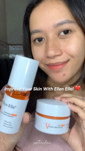 Ellen Ella Vitamin C Whitening Face Serum 30ml+Face Cream 30g Dark Spot Remover Tone Up Cream