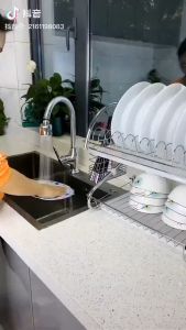 RAK PIRING 2 TINGKAT/ RAK PIRING BAHAN STAINLESS/ RAK PERALATAN DAPUR 2 TINGKAT RAK IMPORT / RAK PIRING KOKOH MINIMALIS PERALATAN DAPUR /RAK PENGERING PIRING SENDOK GELAS SHENAR