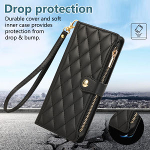 Case for Redmi 17C 17 15C 15 14C 13C 12C 13 12 4G 5G Fashion Embossed Zipper Wristlet StrapWallet Leather Floral Flip Splicing Phone Cover