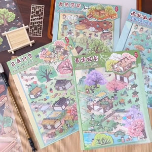 [Cổ Trang] Sticker 3D MiniScape 3D Bộ Dán Cảnh Quan Trang Trí Mô Phỏng Thực Tế Hình Dán 3D