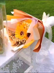Transparent PVC Tote Gift Bag with Sturdy Handle for Flower Bouquet Gift Box Candy Packaging