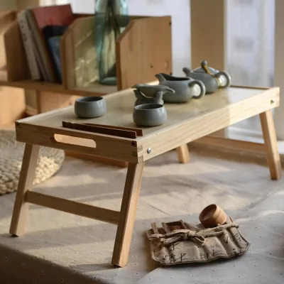 Bàn Trà Nhật Bản Tatami Nhỏ Gấp Gọn Gỗ Rắn