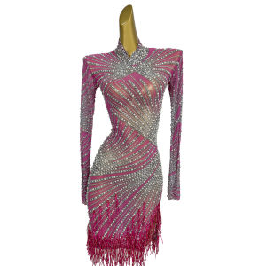 Elegant Sheer Mesh Dresses For Women Latino Dance Dress Party Club Night Stage Performance Costume Birthday Celebrate Prom
