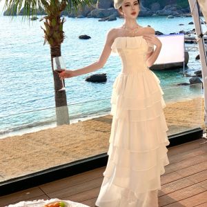 CHANGTONG | Spring Off-shoulder Waist-defining A-line Dress