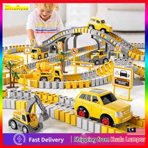 Engineering car Rail car small train toy Puzzle DIY childrens toy 3-6 years old electric car pull-backs vehicle playsets
