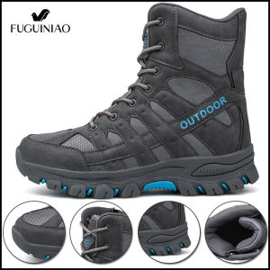 Fuguiniao New Men Fashion SWAT Classic Tactical Military Boots Lace-Up Combat Forces Shoes Army Boots Men Boots Outdoor Hiking High Top Ankle Boots Motocycle Boots Non-slip Breathable Hiking Shoes Big Size 39-47 Free Shipping