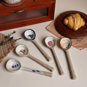 Retro Hand-painted Ceramic Spoon