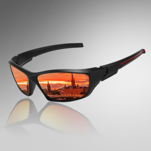 Sporty Polarized Sunglasses - Enhance Vision Block Glare - Perfect for Cycling Fishing & More - Lightweight Design
