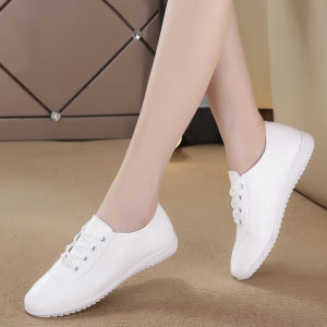 Womens Fashionable Breathable Leather Slip-On Casual Shoes Flat Bottom All-Match Autumn New Style Cross Strap round Toe