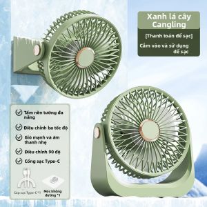 Quạt Để Bàn Di Động Có Thể Điều Chỉnh 3 Tốc Độ Làm Mát Quạt Sạc USB Yên Tĩnh Quạt Tắt Tiếng Cho Bàn Làm Việc Tại Nhà 90 ° Cánh Quạt Xoay Điều Chỉnh Được