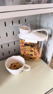 Pelise Cereal Containers Storage Food Storage Container Airtight Large Dry Food Storage Containers with Pouring Spout Measuring Cup for Snacks Grain Rice Pet Food BPA Free Dispenser Plastic Bin