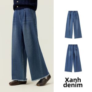 navigare kids | Quần Jeans Ống Rộng Nhẹ Nhàng Phong Cách Vintage Xanh Dương Cho Bé Gái