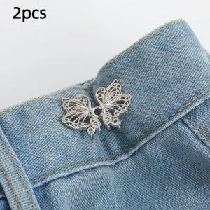 EELHOE | *New No Sew Removable Waist Tightener Clips With Rhinestone Butterfly Moon Wing Designs For Adjusting Loose Jeans Dresses Daily