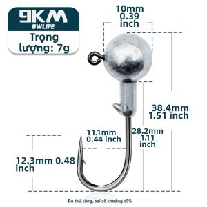 9KM DWLIFE | 9KM 5 Cái Móc Câu Jig Dành Cho Câu Cá Bass Thép Carbon Cao Có Ngạnh Mồi Mềm Mồi Cứng Dụng Cụ Câu Cá Biển Câu Cá Trên Thuyền