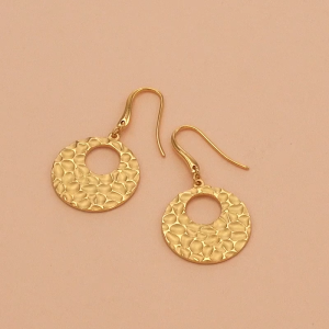 Chow Sang Sang 周生生 999 24K Pure Gold   Price-by-Weight 8.23g Gold Round-Plated Drop Earrings 93677E