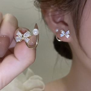 Maidu Jewelry Bông Tai Dạng Hạt Hình Nơ Cho Nữ Bông Tai Ngọc Trai Cá Tính Kim Bạc S925 Mới Nhất