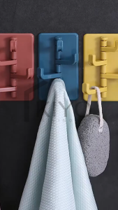 KIYO Gantungan Hook Tempel Dinding 4 Cabang / Gantungan Hook 4 Kait Baju Tas Kunci Peralatan Dapur Ruang Tamu Serbaguna