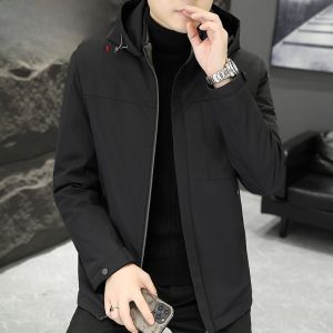 HENGYUANXIANG | Hengyuanxiang Mens Thickened Down Jacket White Duck Hooded Casual Business Winter Coat Warm Fashionable Urban Style 2023