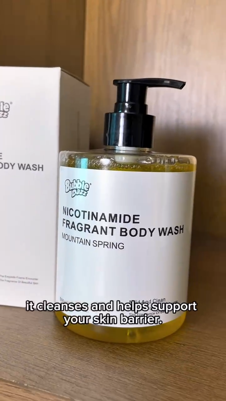 Whitening Body Wash 500ml Niacinamide Shower Gel Fragrant Ocean Mountain Spring Scent