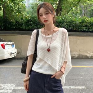 AIYITI | Bộ Đồ Nữ Mùa Hè Kích Cỡ Lớn Mỏng Bằng Lụa Icy Cardigan Poncho