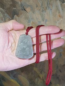 Premium Nephrite Qinghua Landscape pendant (with certificate)