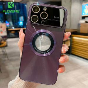 FLOVEME CD Pattern Laser Large Window Phone Case For iphone 14 13 12 11 Pro Max Logo Hole Wireless Charging With Lens Film Protector Soft Silicone Shockproof Back Cover For iphone 14 13 12 11