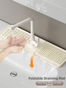Anti-splash Narrow Edge Sloping Silicone Drain Pad Foldable
