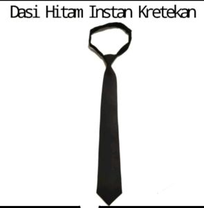 seragam sekolah SD SMP SMA dasi panjang hitam pakai perekat
