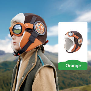 Pilot Aviator Warm Hat Cap with Earmuffs for Kids Toddlers Thicken Fleece Fashion Beanie Winter Outdoor Hats for Boys and Girls
