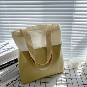 2023 New Canvas Bag Female College Student Class One-Shoulder Canvas Bag Work Clothing Large Capacity Notebook Laptop Bag