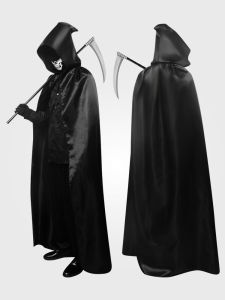 Trang Phục Halloween Áo Choàng Mặt Nạ Ren Người Lớn Áo Choàng Đen Thần Chết Phù Thủy Biểu Diễn Cos Áo Choàng Ma Cà Rồng Kinh Dị