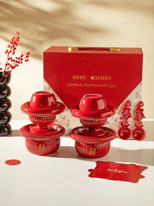 MODERN SWEETHOME | Wedding Tea Cup Red Dinnerware Set