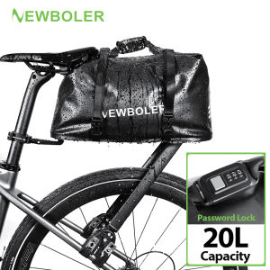 NEWBOLER Aeropack Aluminium Alloy Bicycle Luggage Carrier Passcode Lock Bike Bag Bikepacking For MTB And Gravel Bike Rack Shelf