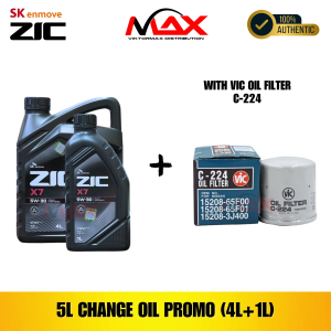 SK-ZIC 5 Liters X7 5W30 For GASOLINE Engine with C-224 Vic Oil Filter Bundle