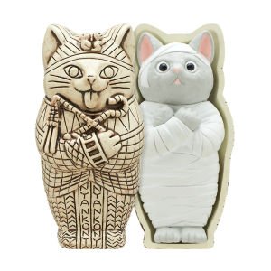 MOYINGXIONG | Cute Collectible Figurine Egyptian Pharaoh Mummy Cat Tricolor Cat in Sarcophagus Gashapon
