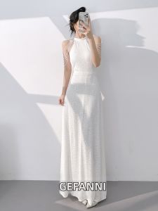 Banquet Noble Womens Evening Dress With Sequin and Fish Tail