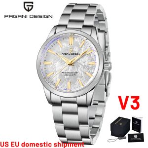 PAGANI DESIGN 40MM Mens Quartz Watch Ultra Thin Luxury Fashion AR Sapphire Mirror Top Wrist Watch for Men