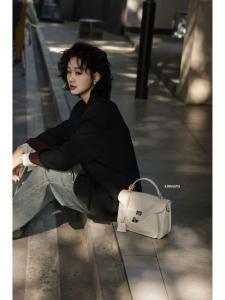 Lohasys City Simple Large Capacity Lamb Skin Handbag Womens Crossbody Briefcase Stylish Retro Shoulder Bag Casual Match