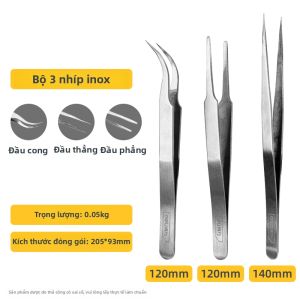 deli | Bộ Kềm Nhíp Chống Từ Tính Đầu Cong Chính Xác Bằng Thép Không Gỉ