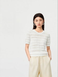 Purcotton | Womens Round Neck Cotton Shirt 155/80A White