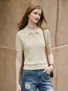 XIANGYING | Vintage Style Lightweight Polo Shirt