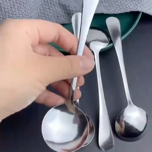 Coffee Spoon Stainless Steel Round Spoon Fruit Dessert Soup Small Round Spoon Cupping Spoon Korean Style Tableware Sudu 不锈钢圆勺