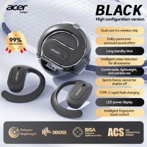 Acer OHR538 Hanging Ear Open-Ear TWS Wireless Bluetooth 5.4 Earbuds Spatial Audio AI Noise Cancelling Sports Headphones with 16H Battery LED Display