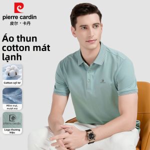 Pierre Cardin | Áo Polo Cổ Trụ Kẻ Bạc Pha Cotton Dành Cho Công Sở