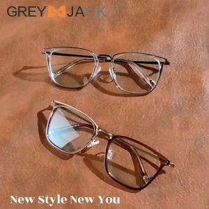 Grey Jack Kacamata Antiradiasi Blueray Bentuk Kotak Tr90+Metal Style Keren Kekinian Bisa Minus 869