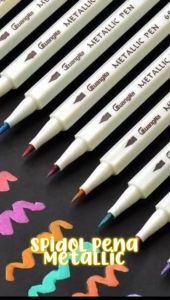 Gratis Ongkir - Pena Kuas Metalik Kaligrafi & Dekor Brush Lettering Pen