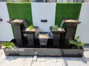 S64 Teeth 8x2 Brown Feng Shui Water Pond Fountain Kolam Air Garden Water Feature Balinese 风水流水喷泉瀑布池 Fish Waterfall 5f