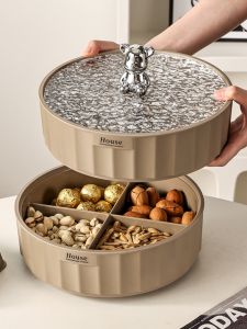 French Style Home Living Room Tea Table Candy Box Fruit Tray Dry Fruit Box Luxury High End New Years New Dry Fruit Tray Box