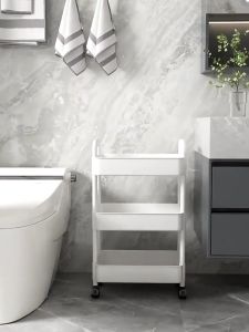 XMVP ชั้นวางของรถเข็นพลาสติก 3/4/ชั้น พร้อมล้อเลื่อน+ที่จับ ชั้นวางเอนกประสงค์ เคลื่อนย้ายสะดวก รถเข็นเก็บของ วางของในครัว