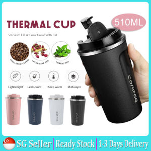 [Teachers Day Gift] 510ml Coffee Cup with Lid Stainless Steel Vacuum Coffee Cup Insulated Thermal Mug Travel Tumbler Flask Bottle Birthday Gift New Year Gift CNY Gift Present